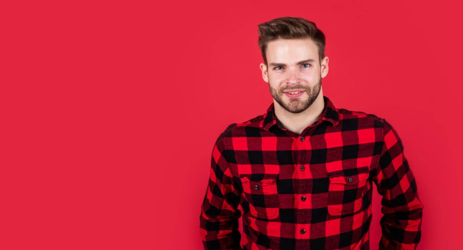 Man in Red Button Up Shirt